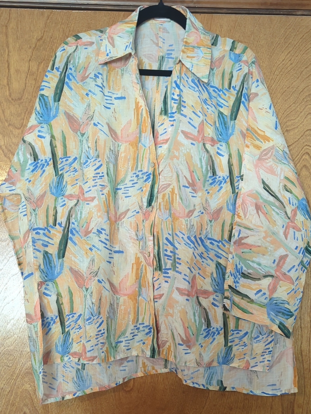 Pastel Floral Button-Down Shirt in Multicolor — Lightweight Women's Top